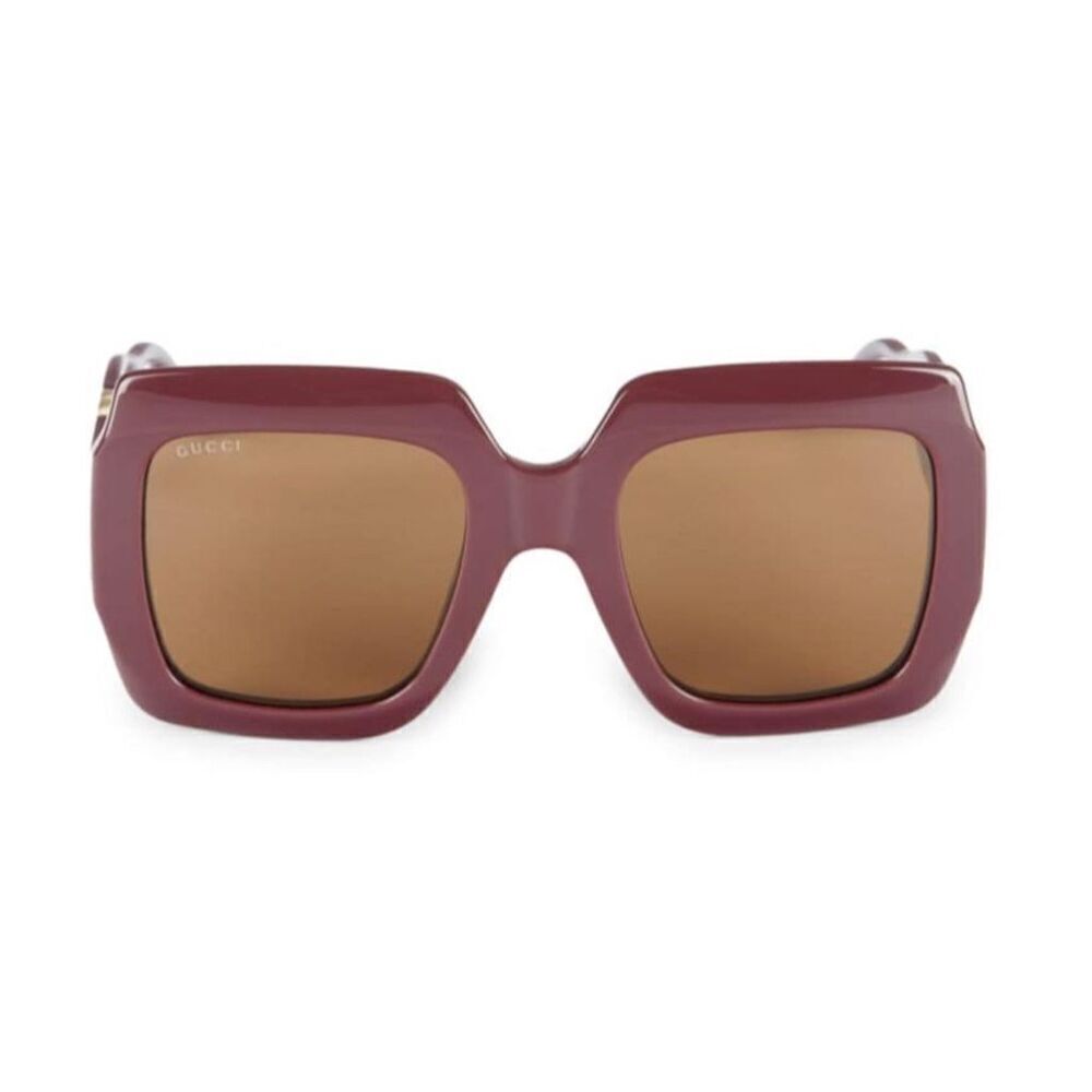 Authentic GUCCI GG1022S Women's Square Brown Plum Sunglasses Luxury Summer - Picture 2 of 13